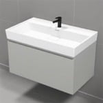 Nameeks SHARP12 Modern Bathroom Vanity, Wall Mount, 32 Inch, Grey Mist