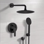 Remer SFH51 Matte Black Rain Shower System with Handheld, Rain Shower Head, Shower Faucet Set