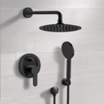 Remer SFH51 Matte Black Shower Set With Rain Shower Head and Hand Shower