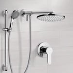 Remer SFR16 Chrome Shower Set With Rain Shower Head and Hand Shower