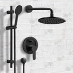 Remer SFR52 Matte Black Rain Shower System with Handheld, Rain Shower Head, Shower Faucet Set