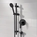 Remer SR051 Matte Black Slidebar Shower Set With Multi Function Hand Shower