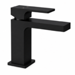 Modern Single Handle Bathroom Faucet in Matte Black