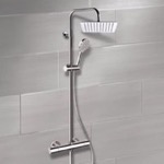 Exposed Pipe Shower, Remer SC510, Chrome Thermostatic Exposed Pipe Shower System with 10