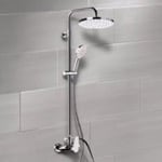 Remer SC531 Chrome Exposed Pipe Shower System with 10 Inch Rain Shower Head and Hand Shower