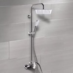 Exposed Pipe Shower, Remer SC539, Chrome Exposed Pipe Shower System with 10