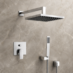 Remer SFH22 Rain Shower System with Handheld, Square Rain Shower Head, Shower Faucet Set