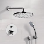 Remer SFH03 Chrome Thermostatic Shower System with 8 Inch Rain Shower Head and Hand Shower