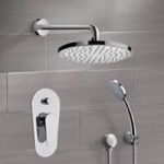 Remer SFH13 Chrome Shower System with 8 Inch Rain Shower Head and Hand Shower