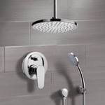 Remer SFH6014 Ceiling Rain Shower System with Handheld, Rain Shower Head, Shower Faucet Set