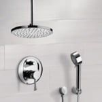 Remer SFH6017 Chrome Shower System with 8 Inch Rain Ceiling Shower Head and Hand Shower