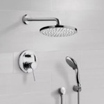 Remer SFH6166 Chrome Shower System with 8 Inch Rain Shower Head and Hand Shower