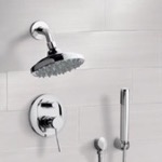 Remer SFH6180 Chrome Shower System with 6 Inch Rain Shower Head and Hand Shower