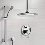 Remer SFR7008 Chrome Shower System with 9 Inch Rain Ceiling Shower Head and Hand Shower