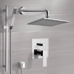 Remer SFR7112 Chrome Shower System with 8 Inch Rain Shower Head and Hand Shower