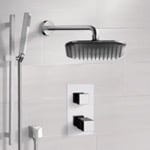 Remer SFR7404 Chrome Thermostatic Shower System with 8 Inch Rain Shower Head and Hand Shower