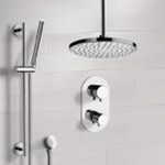 Remer SFR7405 Thermostatic Ceiling Rain Shower System with Handheld, Rain Shower Head, Shower Faucet Set