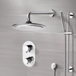 Remer SFR7407 Thermostatic Rain Shower System with Handheld, Rain Shower Head, Shower Faucet Set