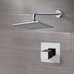 Remer SS04 Chrome Thermostatic Shower Faucet Set with 8 Inch Rain Shower Head