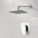 Remer SS06 Chrome Shower Faucet Set with 8 Inch Rain Shower Head