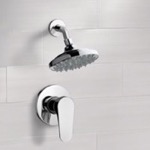 Remer SS1111 Chrome Shower Faucet Set with 6 Inch Rain Shower Head