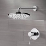 Remer SS1197 Chrome Shower Faucet Set with 8 Inch Rain Shower Head
