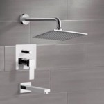 Remer TSF07 Chrome Tub and Shower Faucet Sets with 8