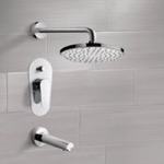 Remer TSF12 Chrome Tub and Shower Faucet Sets with 8