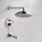 Remer TSF2030 Chrome Tub and Shower Faucet Sets with 9 Inch Rain Shower Head