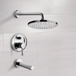Remer TSF2212 Chrome Tub and Shower Faucet Sets with 8 Inch Rain Shower Head