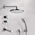 Remer TSH02 Tub and Shower Faucet Set with Handheld and Rain Shower Head