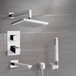 Tub and Shower Faucet, Remer TSH4402, Chrome Thermostatic Tub and Shower System with 9.5