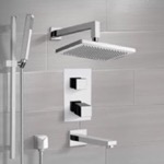 Remer TSR9402 Chrome Thermostatic Tub and Shower System with 9.5