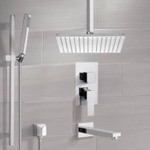 Remer TSR9508 Tub and Shower Faucet Set with Handheld and Ceiling Rain Shower Head