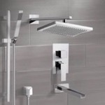 Remer TSR9543 Tub and Shower Faucet Set with Handheld and Rain Shower Head
