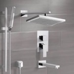 Remer TSR9544 Tub and Shower Faucet Set with Handheld and Rain Shower Head