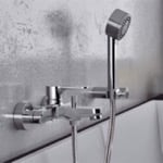 Tub Filler, Remer W02, Wall Mounted Tub Faucet With Hand Shower