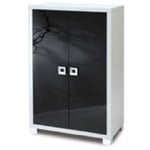 Cabinet, Sarmog 570, Stylish Glossy White Cabinet with 2 Doors