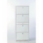 Sarmog A569-White Ash White Ash Shoe Rack with 4 Double-Depth Folding Doors