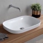 Scarabeo 1805 Oval White Ceramic Drop In Sink