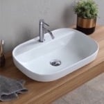 Scarabeo 1810 Oval White Ceramic Drop In Sink