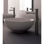 Scarabeo 8009 Round White Ceramic Vessel Sink