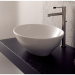 Scarabeo 8011 Oval-Shaped White Ceramic Vessel Sink