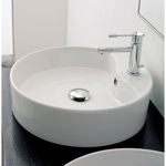Scarabeo 8029/R Round White Ceramic Vessel Sink