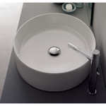 Scarabeo 8030 Oval-Shaped White Ceramic Vessel Sink