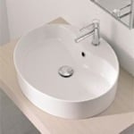 Scarabeo 8030/R Oval-Shaped White Ceramic Vessel Sink
