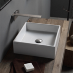 Scarabeo 8031/40 Square White Ceramic Vessel Sink