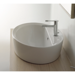 Scarabeo 8056/A/R Oval-Shaped White Ceramic Drop In Sink