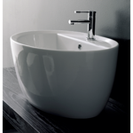 Scarabeo 8056/R Oval-Shaped White Ceramic Vessel Sink