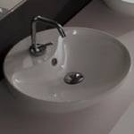 Scarabeo 8098 Round White Ceramic Vessel Sink